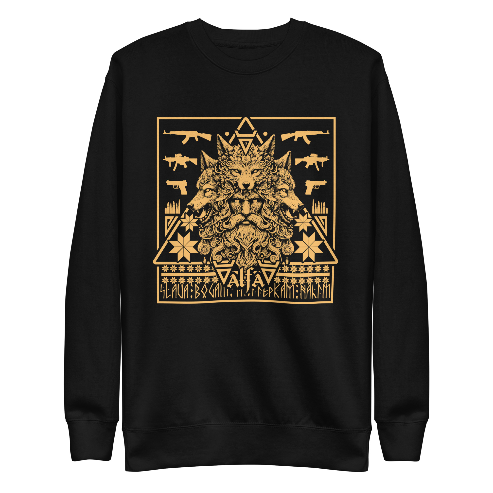 Buy a warm sweatshirt with the god Veles